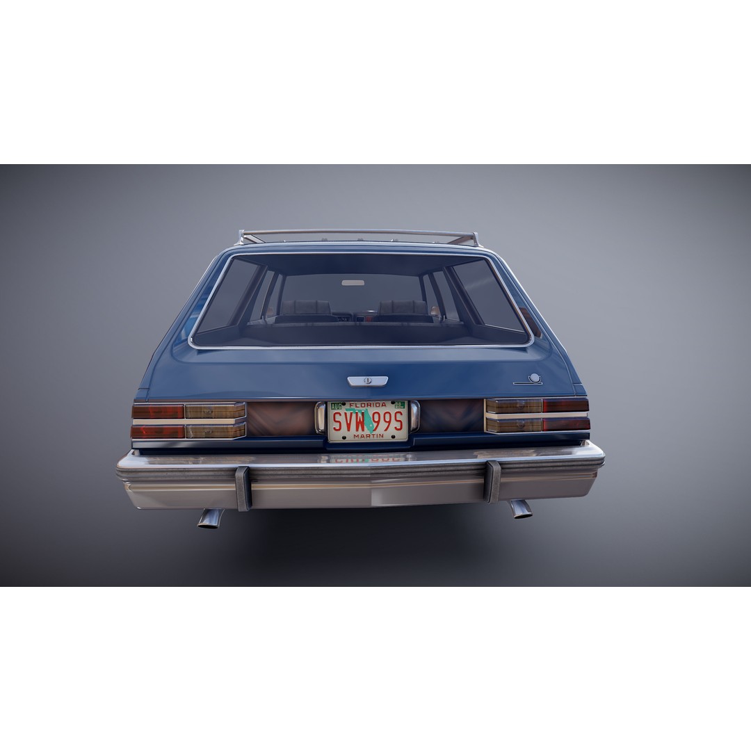 American Station Wagon 3D Model – Low Poly Game Ready Asset, FBX - View 28
