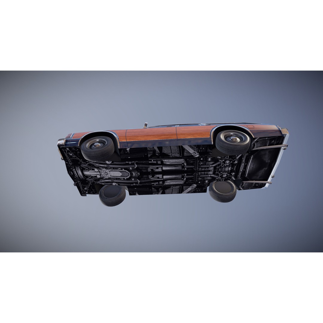 American Station Wagon 3D Model – Low Poly Game Ready Asset, FBX - View 29