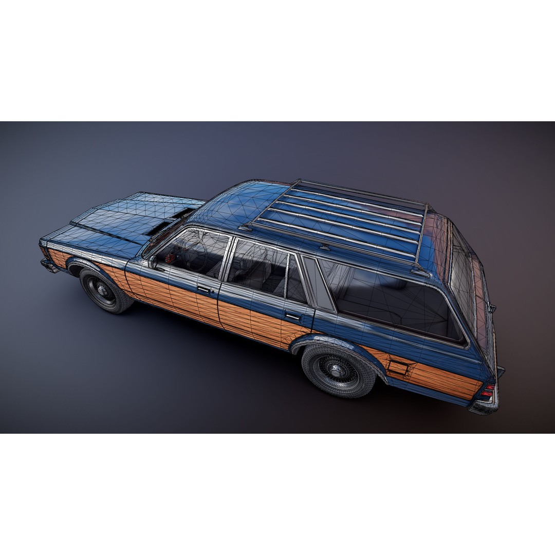 American Station Wagon 3D Model – Low Poly Game Ready Asset, FBX - View 32