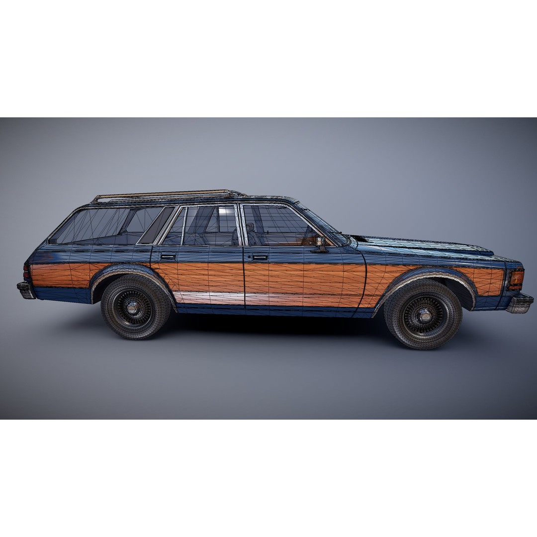 American Station Wagon 3D Model – Low Poly Game Ready Asset, FBX - View 33