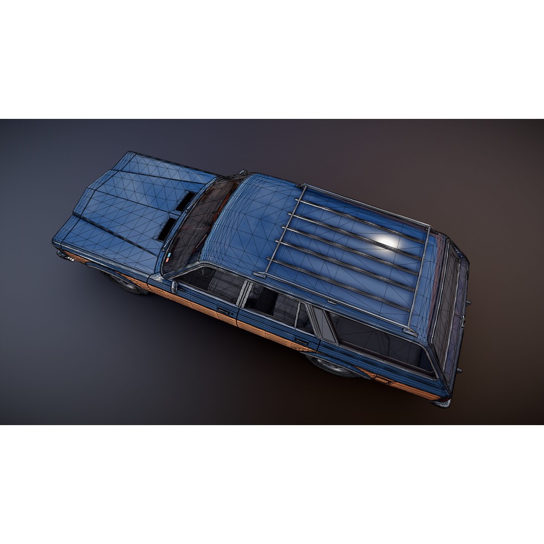 American Station Wagon 3D Model – Low Poly Game Ready Asset, FBX - View 35