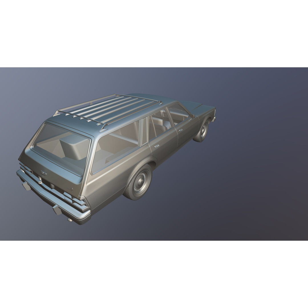 American Station Wagon 3D Model – Low Poly Game Ready Asset, FBX - View 37