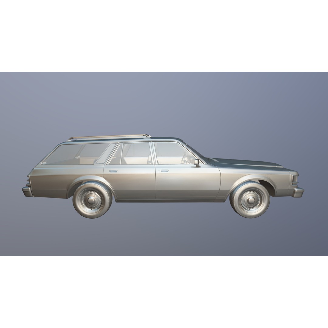 American Station Wagon 3D Model – Low Poly Game Ready Asset, FBX - View 38