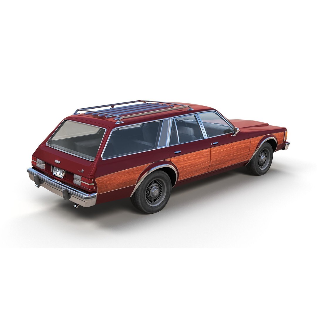 American Station Wagon 3D Model – Low Poly Game Ready Asset, FBX - View 4