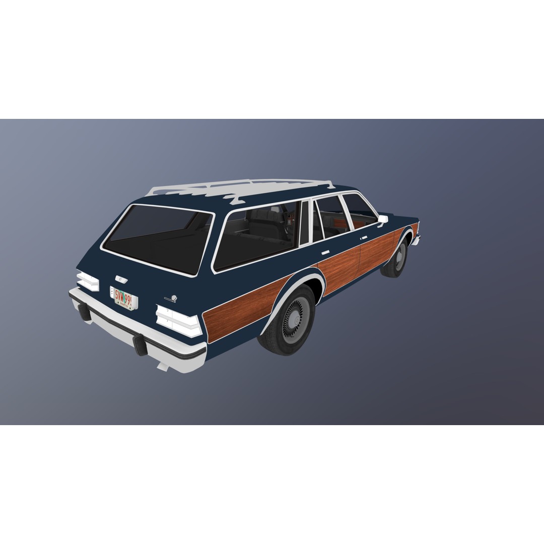 American Station Wagon 3D Model – Low Poly Game Ready Asset, FBX - View 40