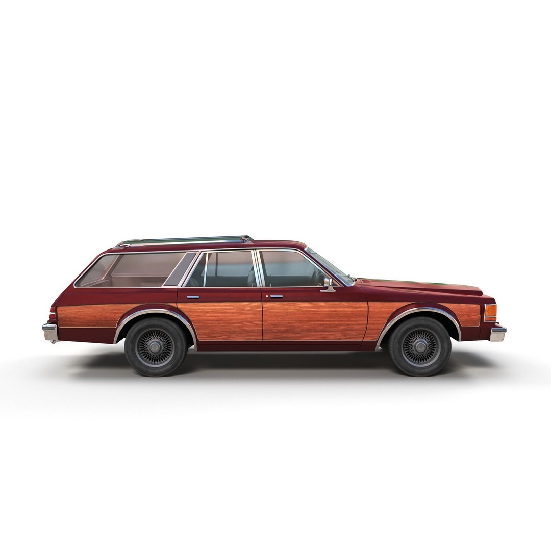 American Station Wagon 3D Model – Low Poly Game Ready Asset, FBX - View 5