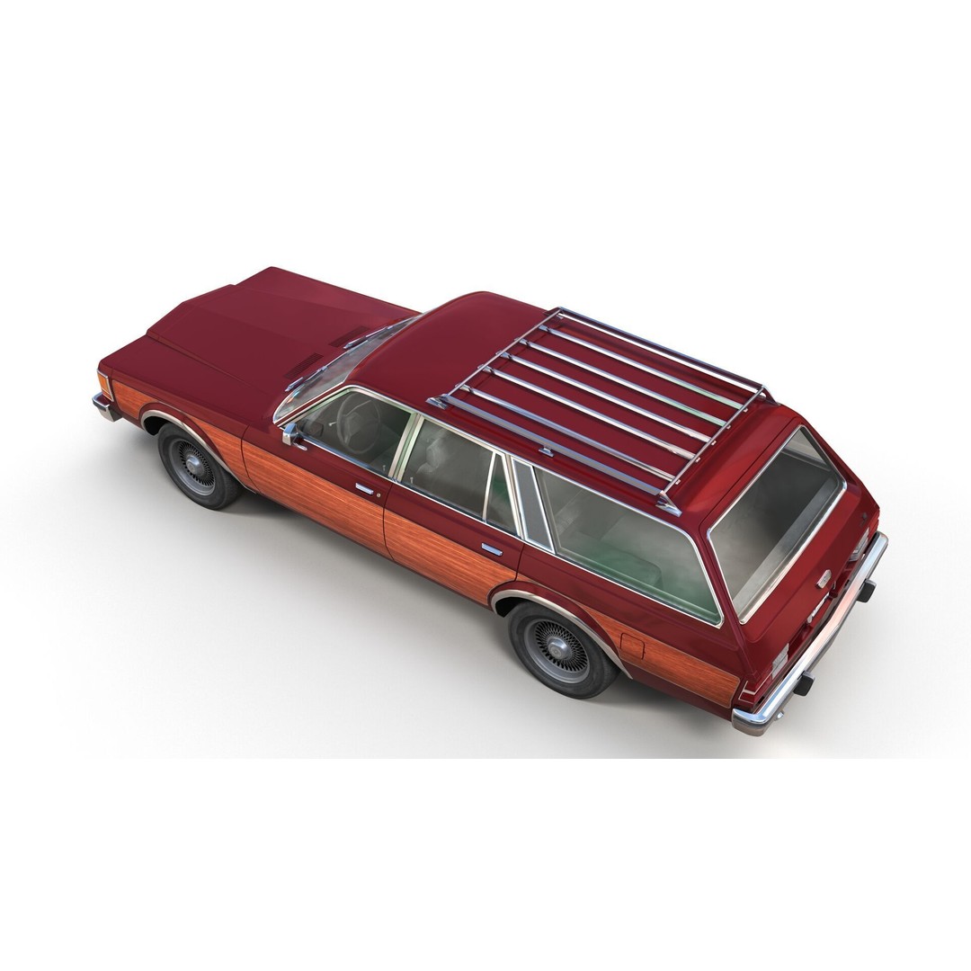American Station Wagon 3D Model – Low Poly Game Ready Asset, FBX - View 6