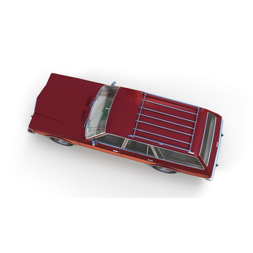 American Station Wagon 3D Model – Low Poly Game Ready Asset, FBX - View 8