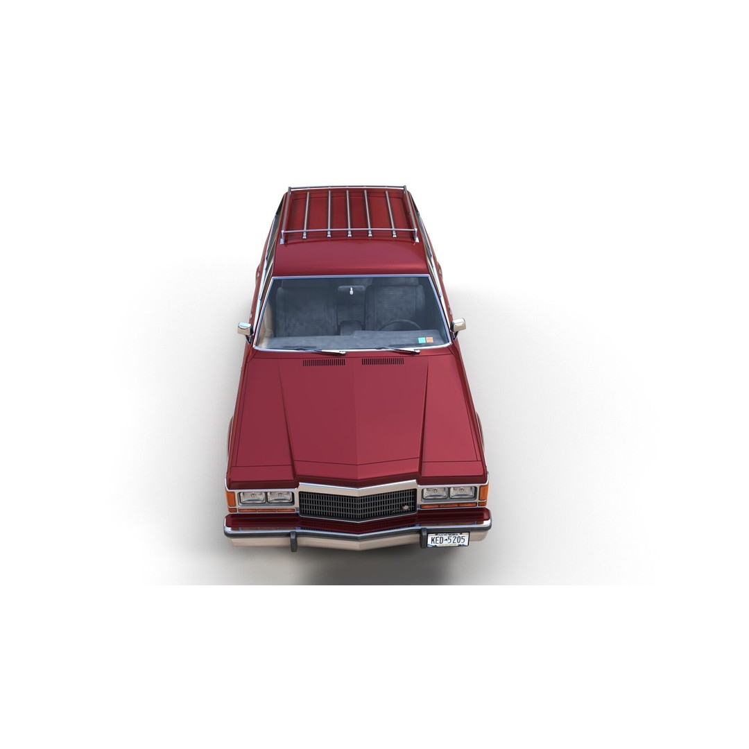 American Station Wagon 3D Model – Low Poly Game Ready Asset, FBX - View 9