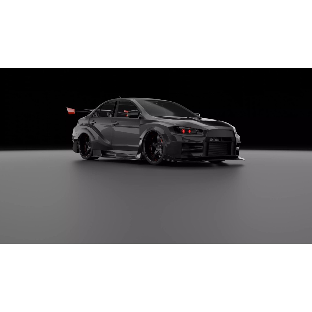 Mitsubishi Lancer Evo 3D Model – JDM Twin Turbo V8 Racing Asset - View 2
