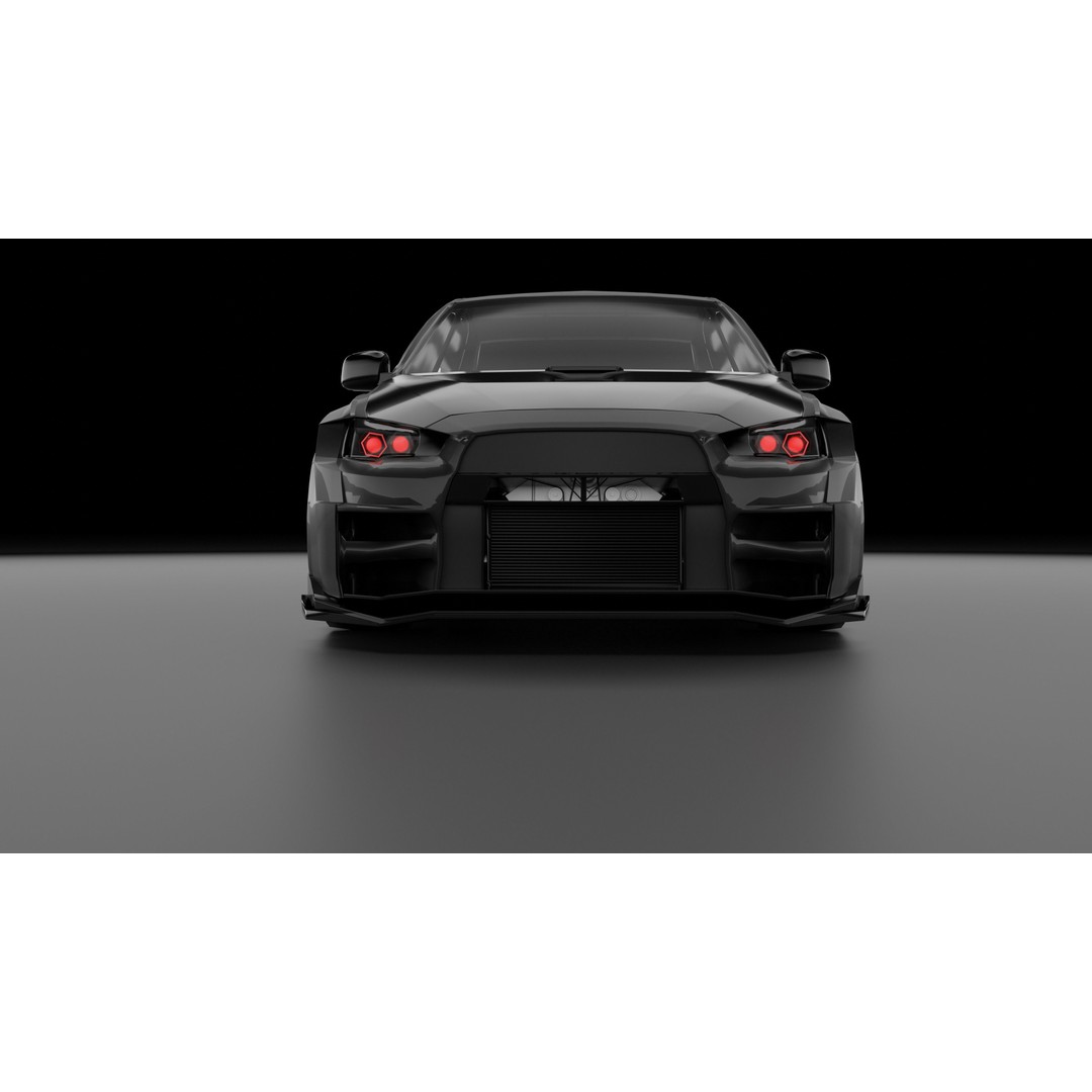 Mitsubishi Lancer Evo 3D Model – JDM Twin Turbo V8 Racing Asset - View 3
