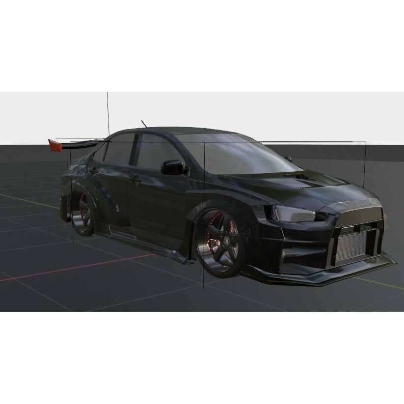 Mitsubishi Lancer Evo 3D Model – JDM Twin Turbo V8 Racing Asset - View 6