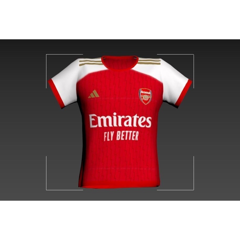 Arsenal Football Kit 3D Model – Low Poly Game Asset, FBX PBR Textures