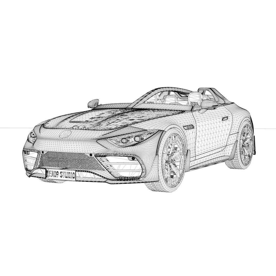 2025 Mercedes PureSpeed 3D Model – High Poly Concept Car, FBX, OBJ