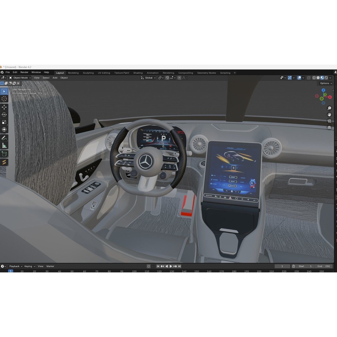 2025 Mercedes PureSpeed 3D Model – High Poly Concept Car, FBX, OBJ - View 14