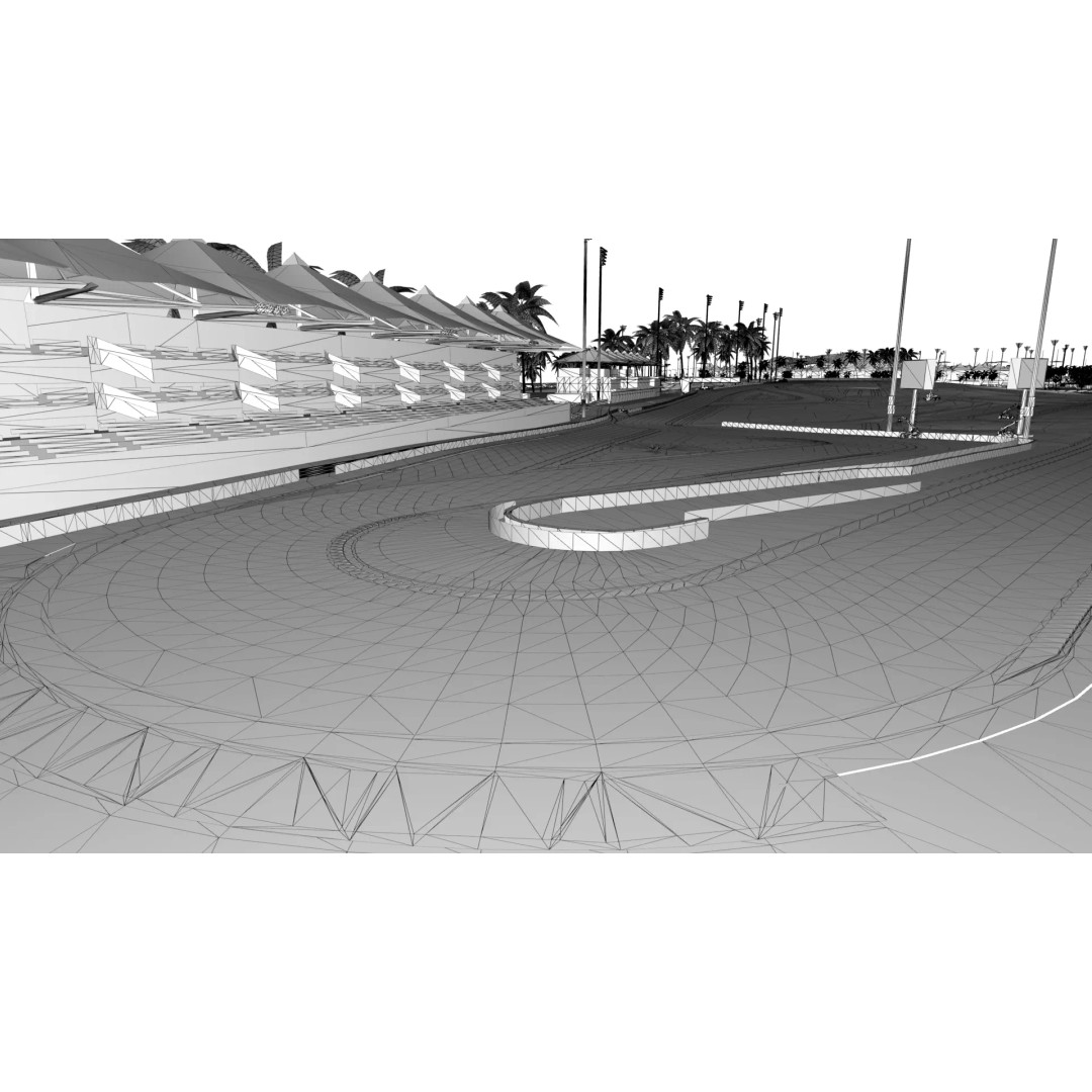 Yas Marina Circuit 3D Model – Low Poly Racing Asset, FBX, OBJ, Blender - View 12