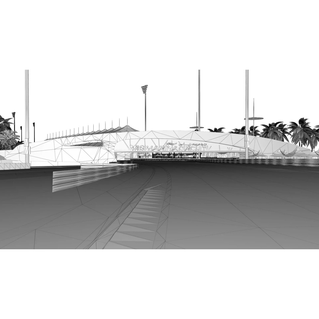 Yas Marina Circuit 3D Model – Low Poly Racing Asset, FBX, OBJ, Blender - View 16