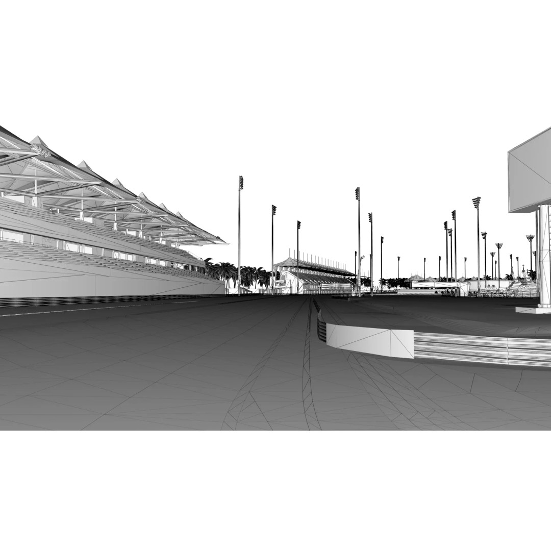 Yas Marina Circuit 3D Model – Low Poly Racing Asset, FBX, OBJ, Blender - View 19