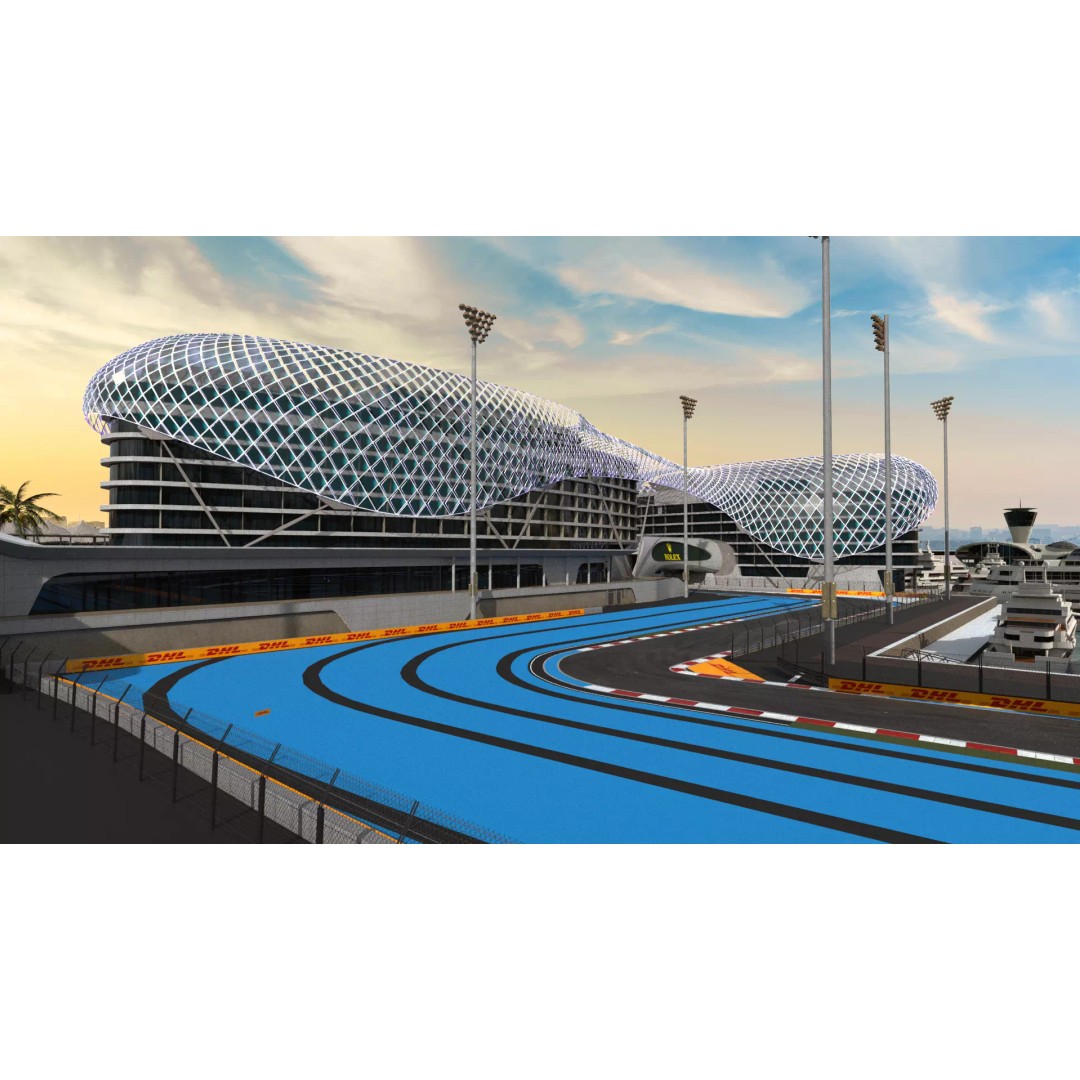 Yas Marina Circuit 3D Model – Low Poly Racing Asset, FBX, OBJ, Blender - View 3