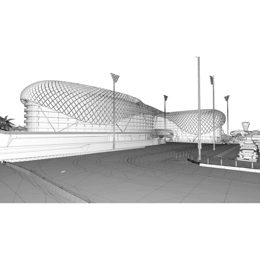 Yas Marina Circuit 3D Model – Low Poly Racing Asset, FBX, OBJ, Blender - View 4
