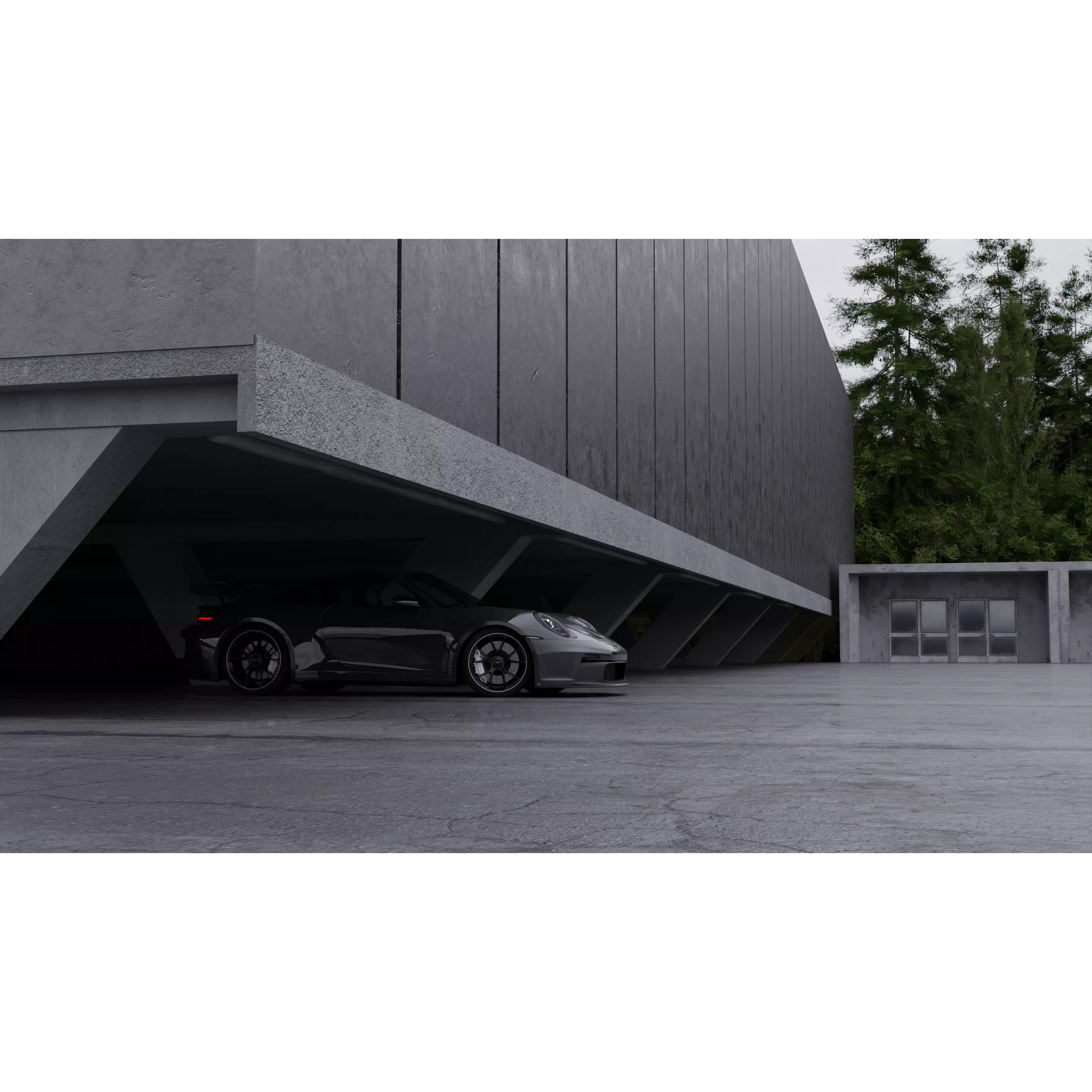 Car Moody Scene - Game-Ready 3D Model - View 2