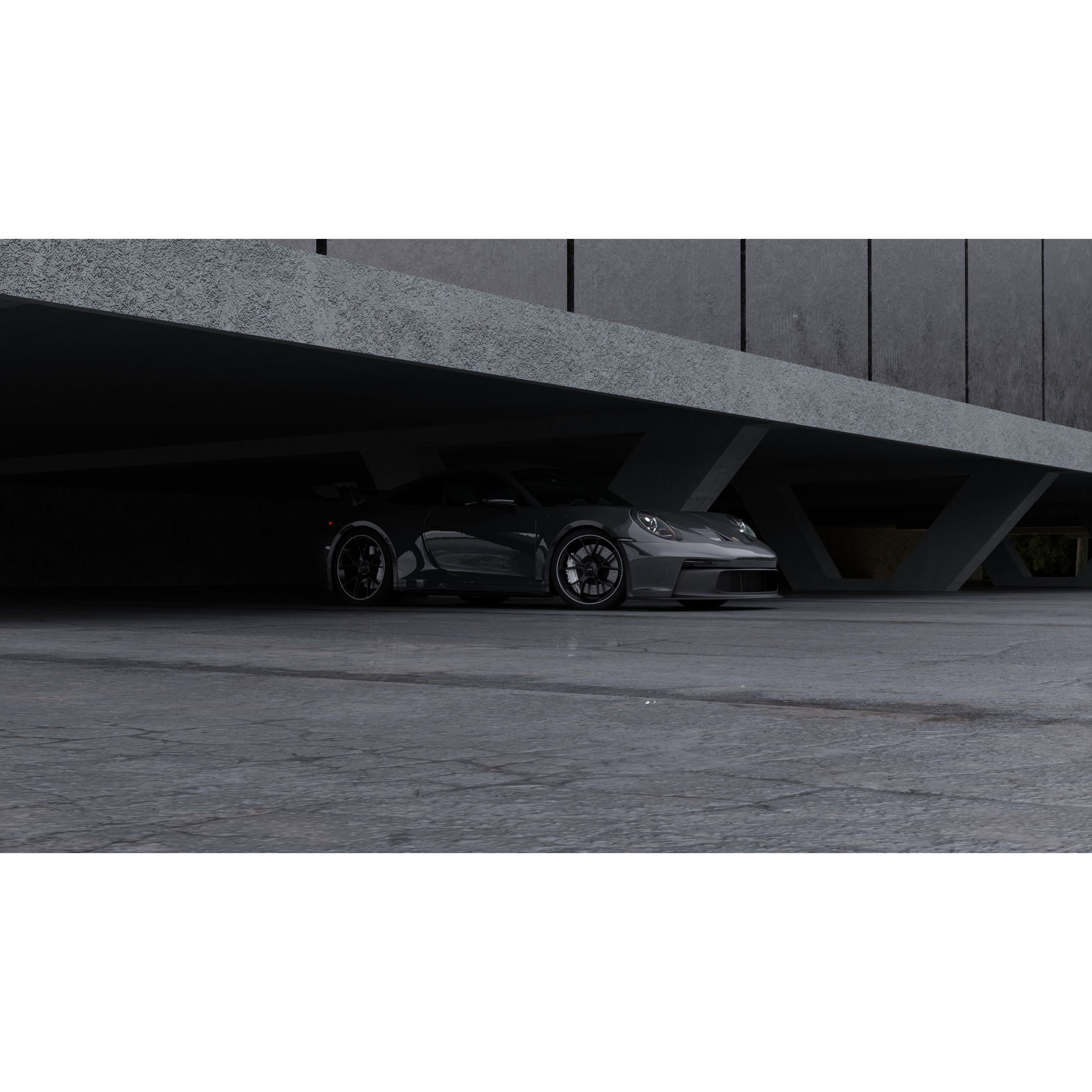 Car Moody Scene - Game-Ready 3D Model - View 3