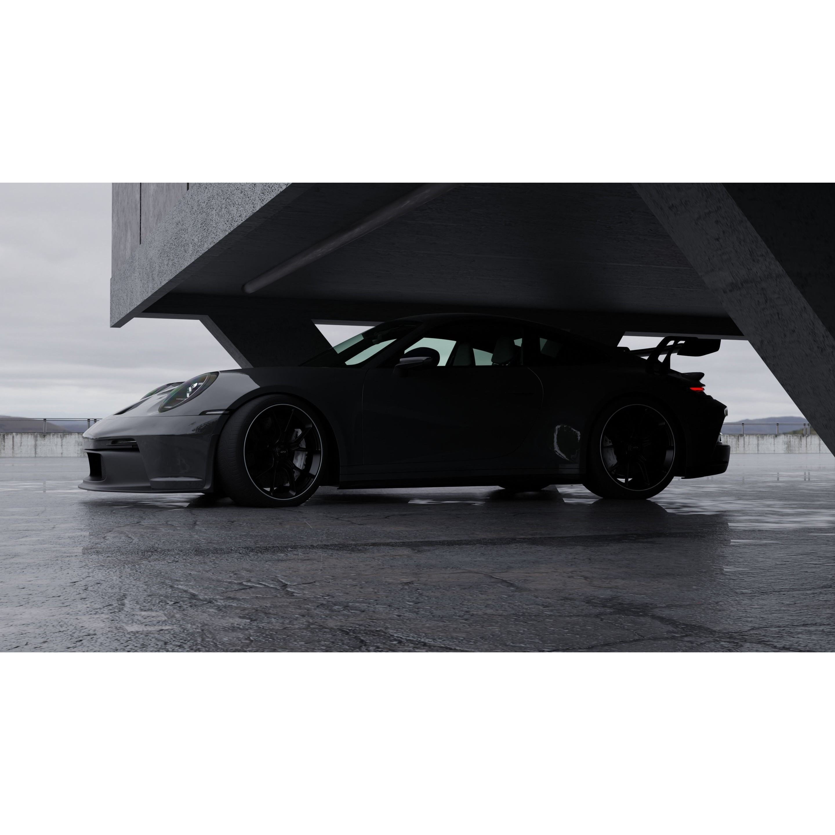 Car Moody Scene - Game-Ready 3D Model - View 4