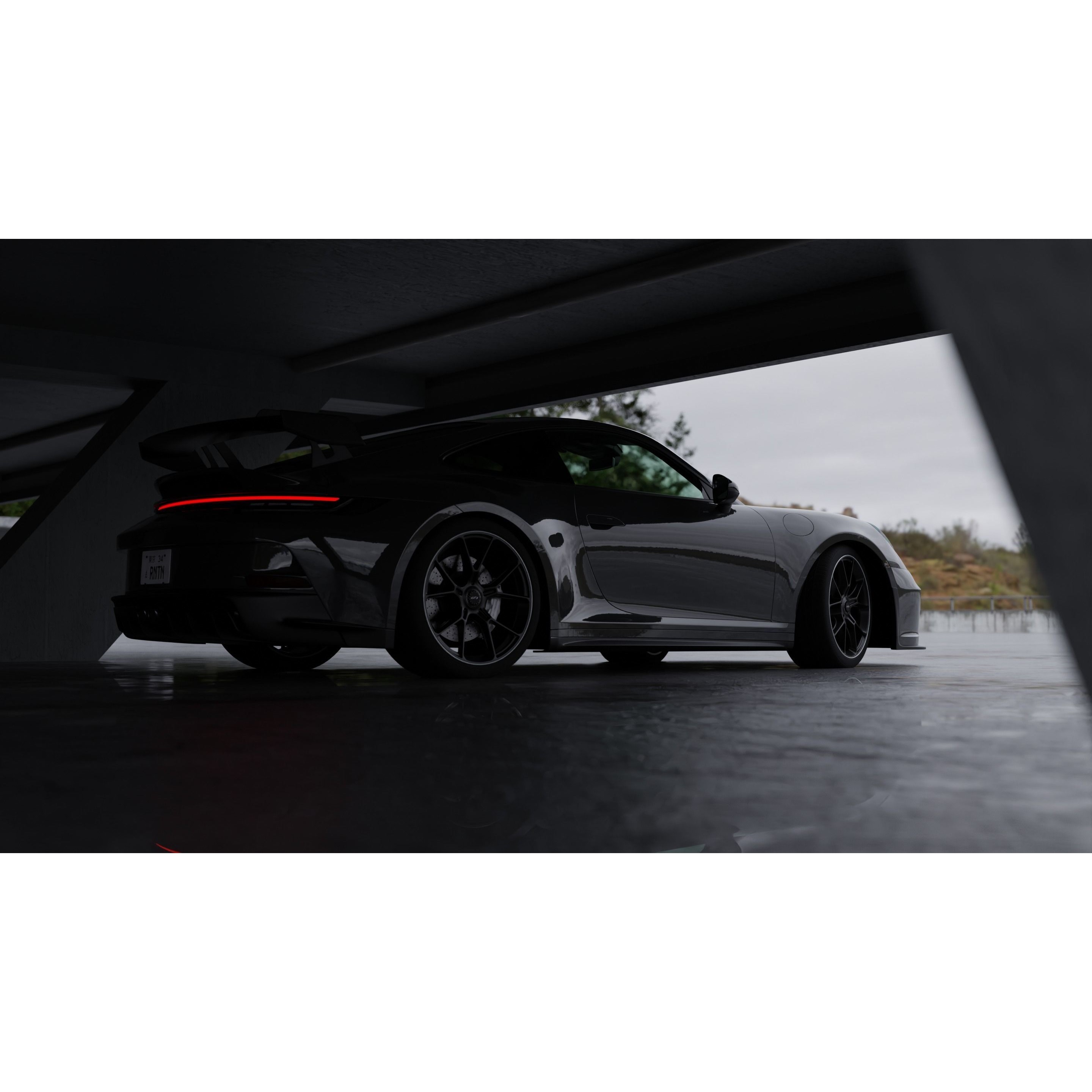 Car Moody Scene - Game-Ready 3D Model - View 6