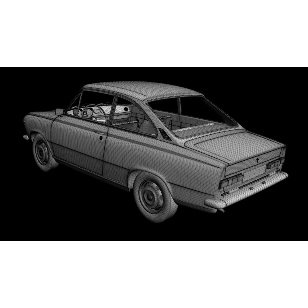 DAF 55 Coupe 3D Model – High Poly Antique Car Asset, FBX
