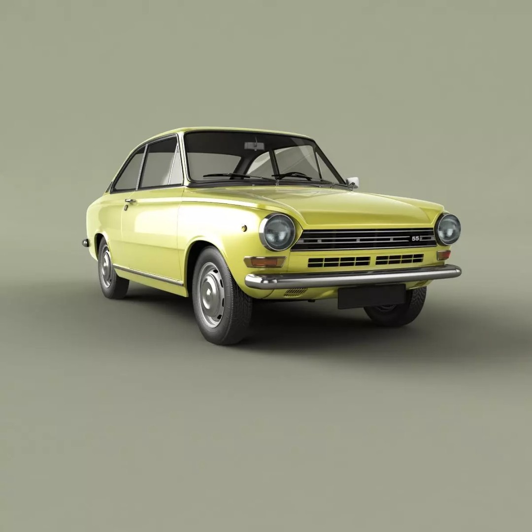 DAF 55 Coupe 3D Model – High Poly Antique Car Asset, FBX - View 11