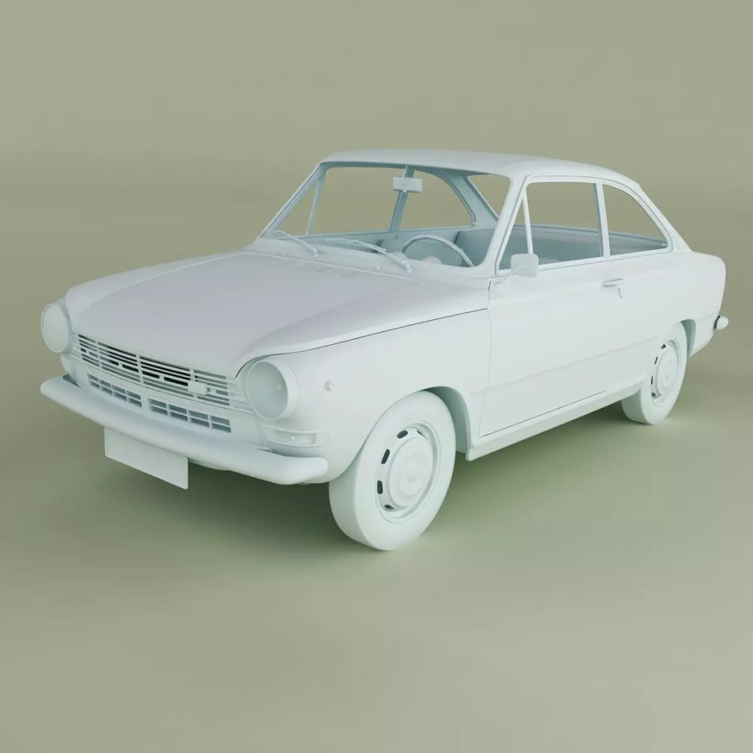 DAF 55 Coupe 3D Model – High Poly Antique Car Asset, FBX - View 12