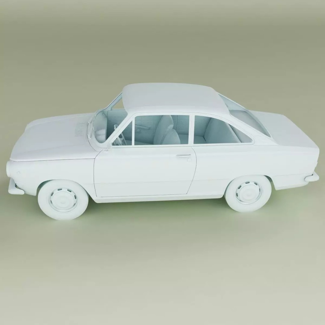 DAF 55 Coupe 3D Model – High Poly Antique Car Asset, FBX - View 13