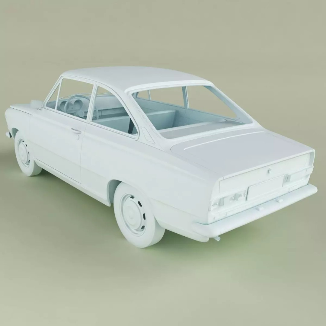 DAF 55 Coupe 3D Model – High Poly Antique Car Asset, FBX - View 14