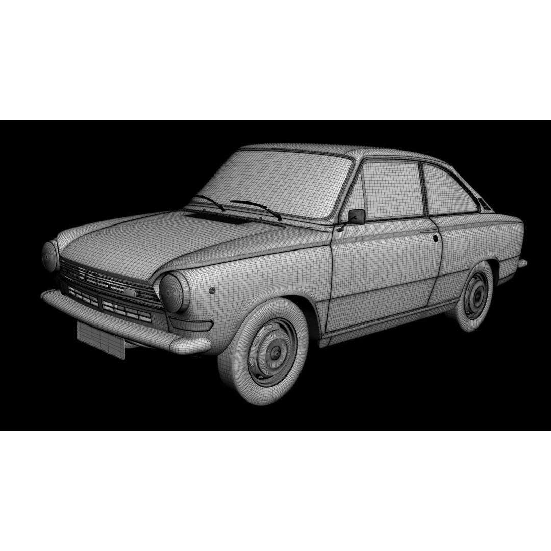 DAF 55 Coupe 3D Model – High Poly Antique Car Asset, FBX - View 16