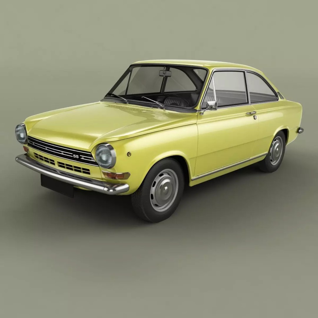 DAF 55 Coupe 3D Model – High Poly Antique Car Asset, FBX - View 2