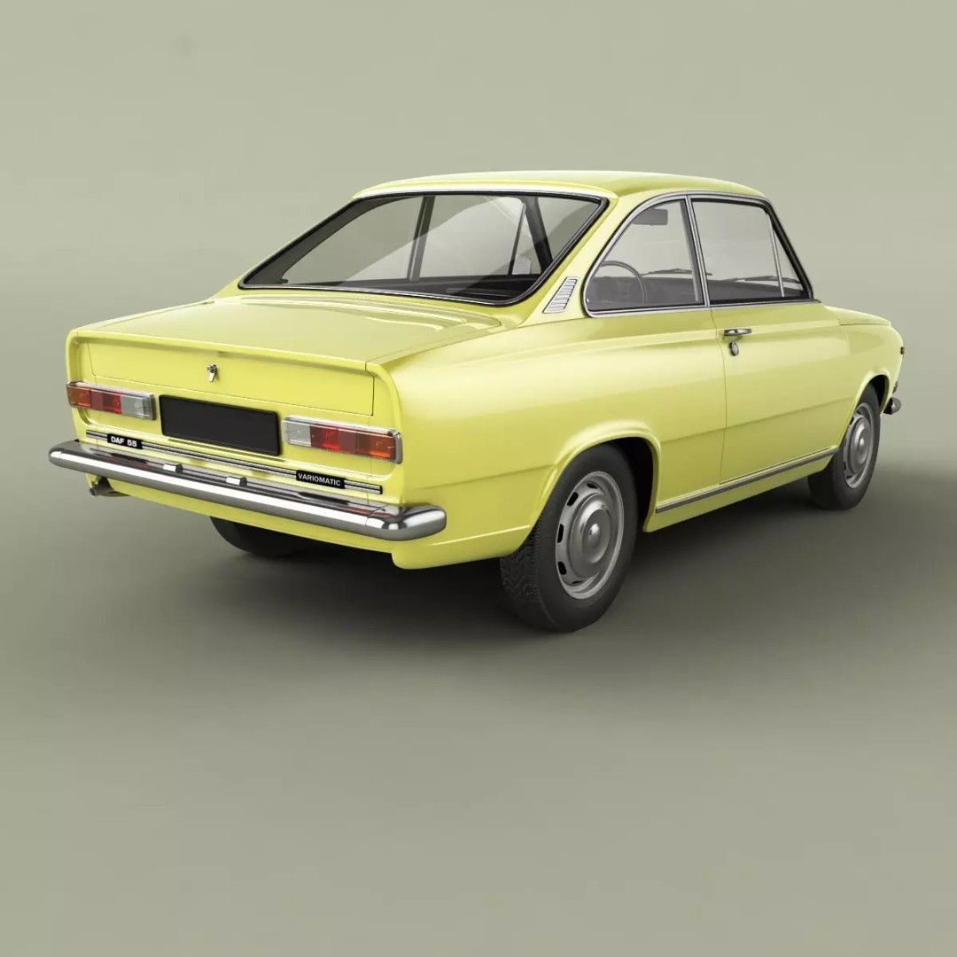 DAF 55 Coupe 3D Model – High Poly Antique Car Asset, FBX - View 4