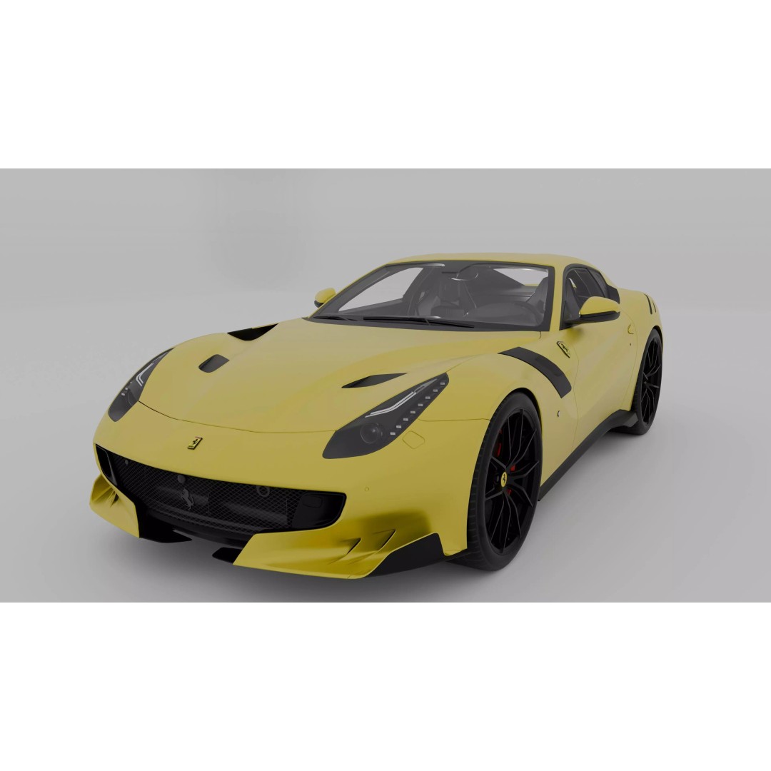 Ferrari F12 TDF 3D Model – High Poly Game-Ready Asset, FBX, OBJ - View 3