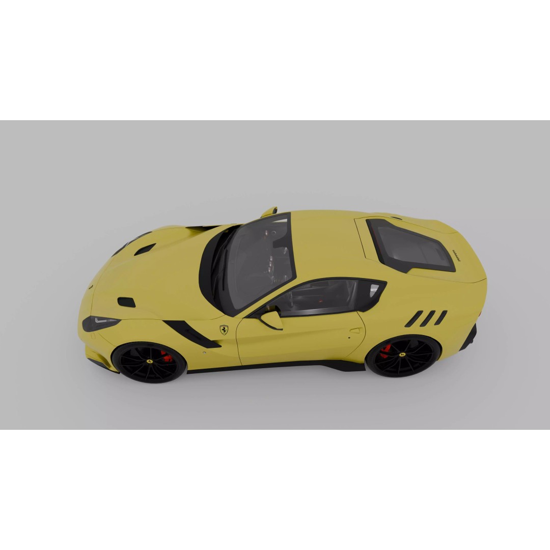 Ferrari F12 TDF 3D Model – High Poly Game-Ready Asset, FBX, OBJ - View 6