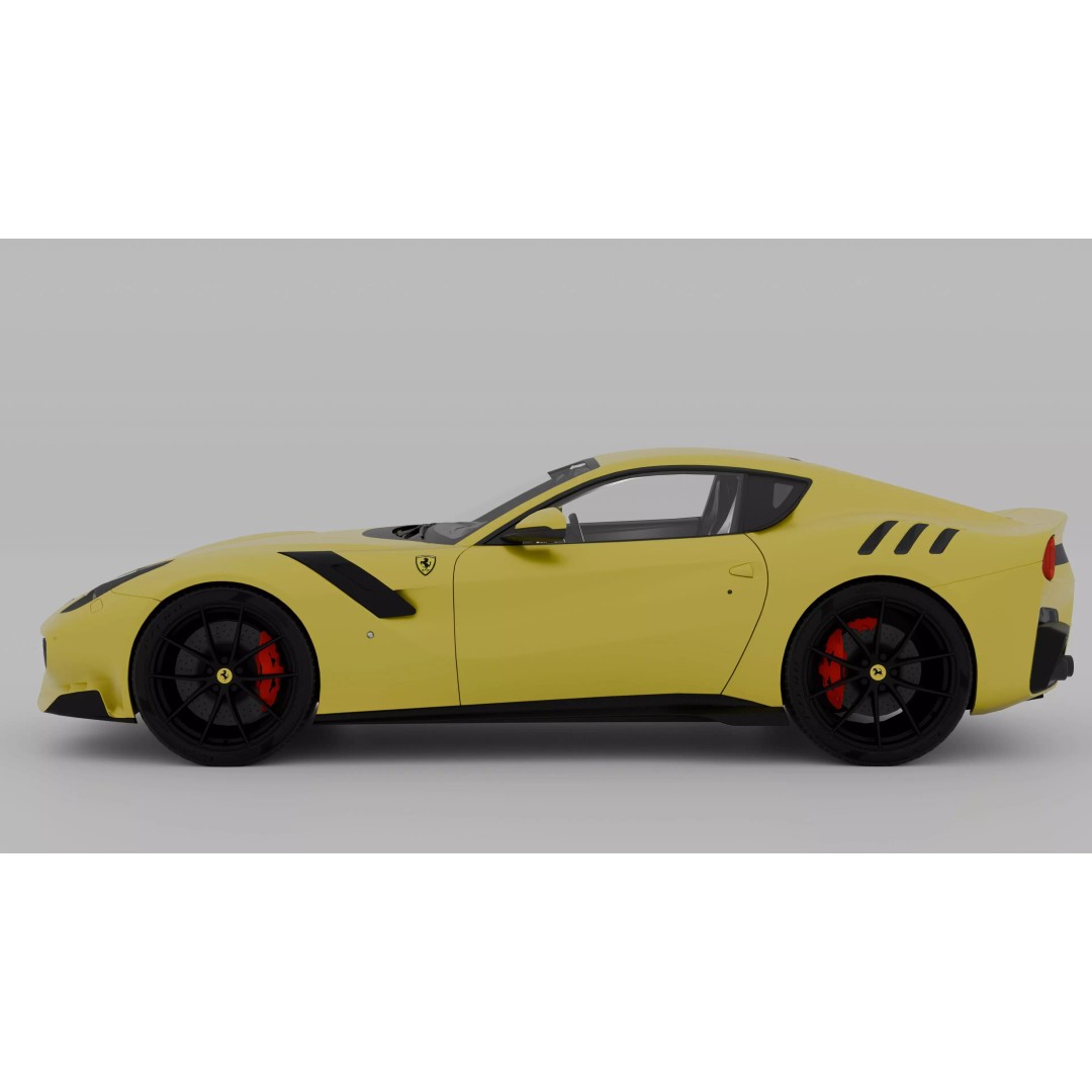Ferrari F12 TDF 3D Model – High Poly Game-Ready Asset, FBX, OBJ - View 7