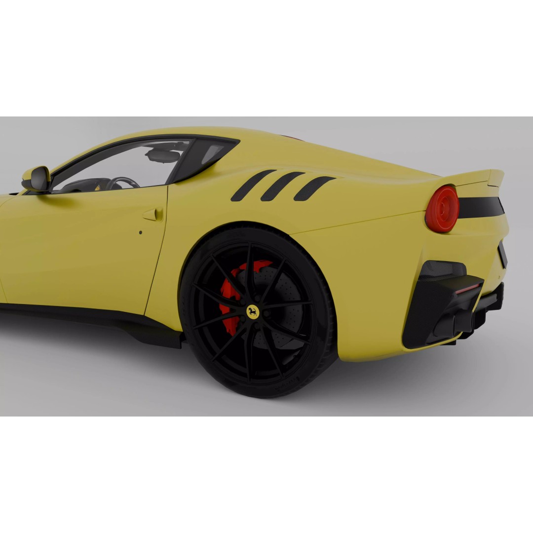 Ferrari F12 TDF 3D Model – High Poly Game-Ready Asset, FBX, OBJ - View 9