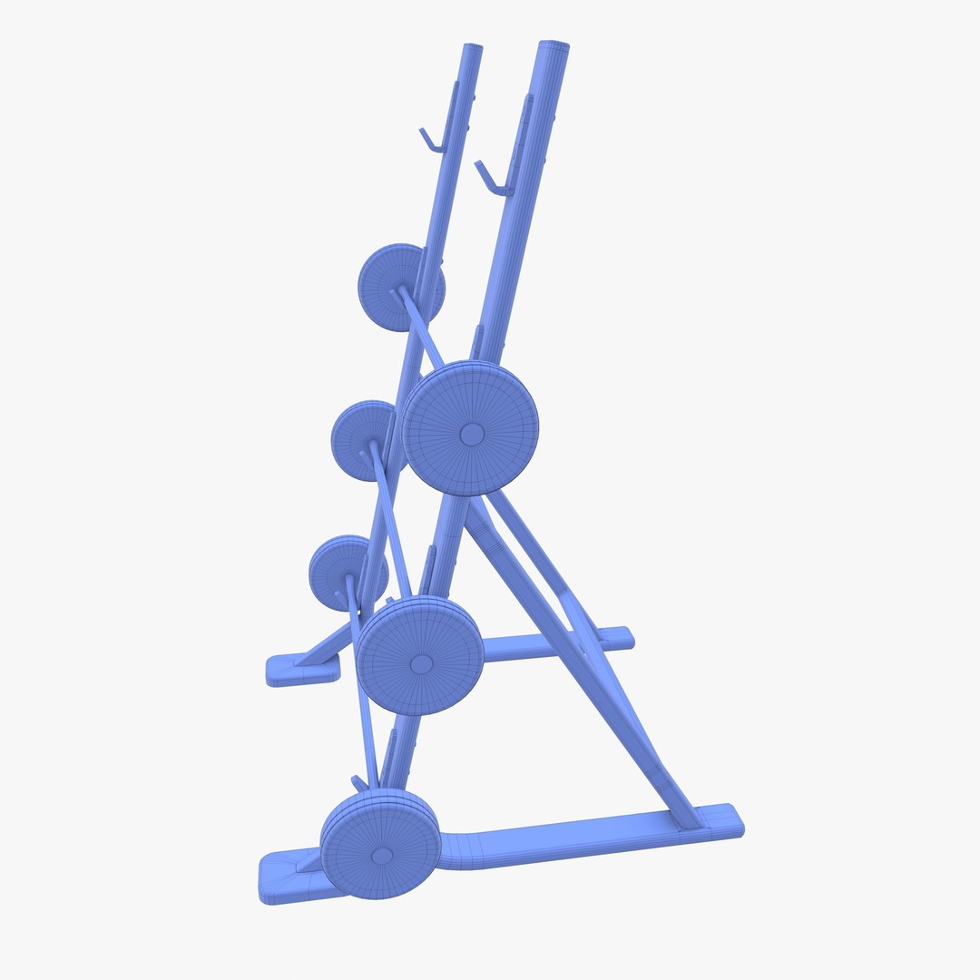 Barbell Rack 3D Model – Realistic Gym Equipment, Blender, FBX, OBJ - View 12