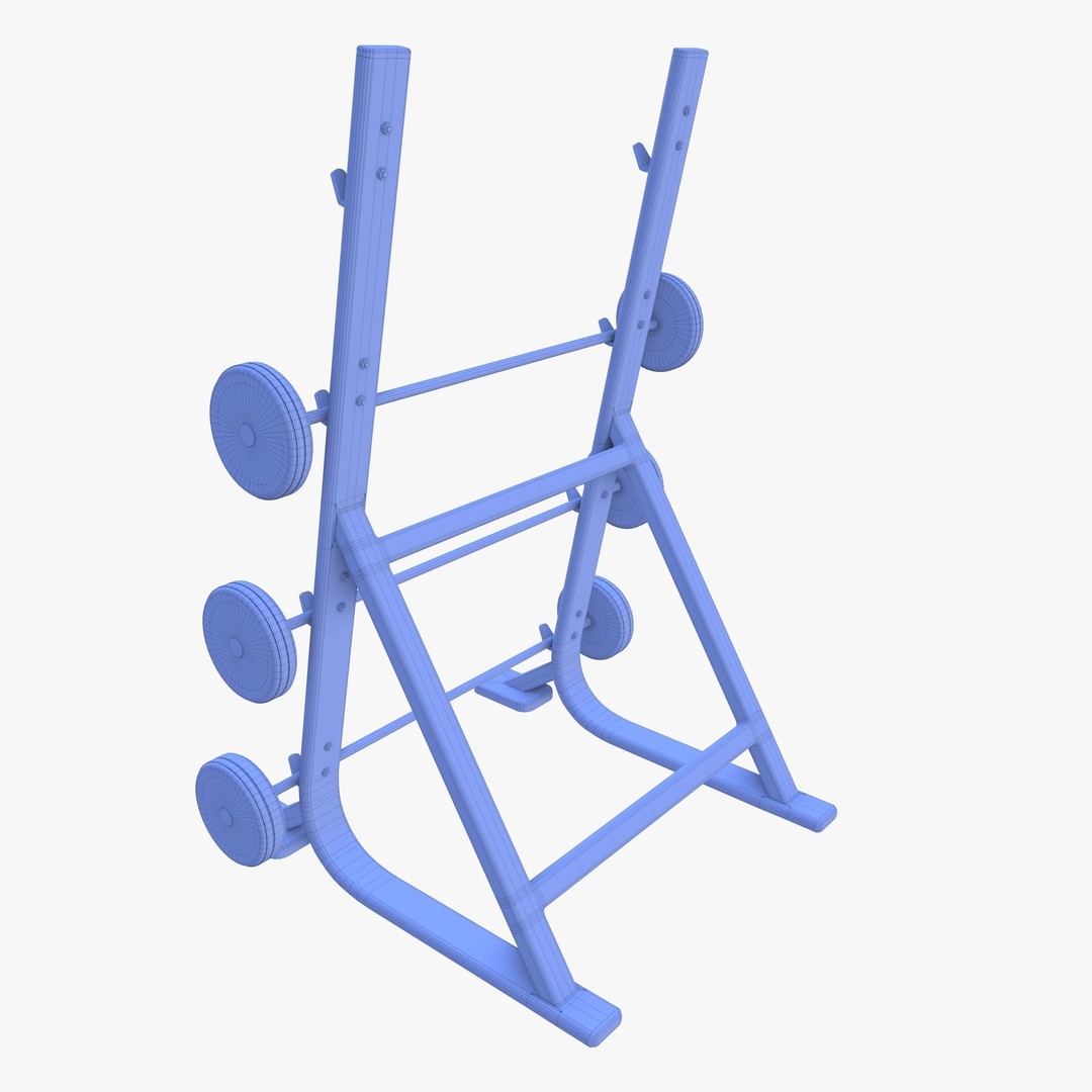 Barbell Rack 3D Model – Realistic Gym Equipment, Blender, FBX, OBJ - View 13