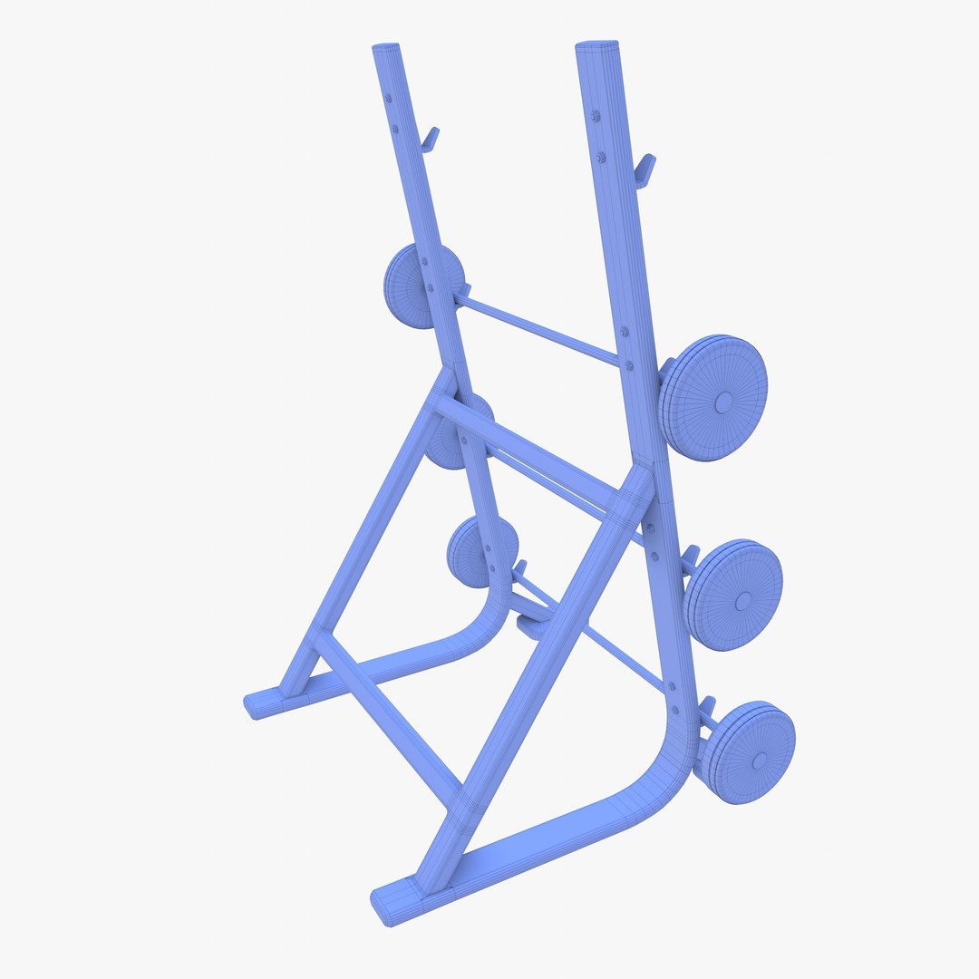 Barbell Rack 3D Model – Realistic Gym Equipment, Blender, FBX, OBJ - View 14