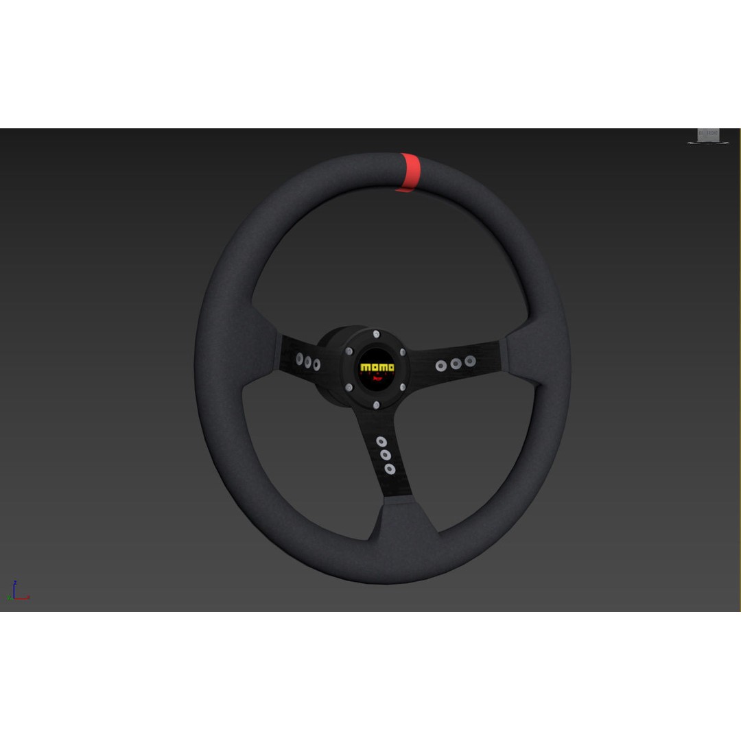 MOMO Steering Wheel 3D Model – High Poly PBR Vehicle Part, FBX & OBJ - View 12