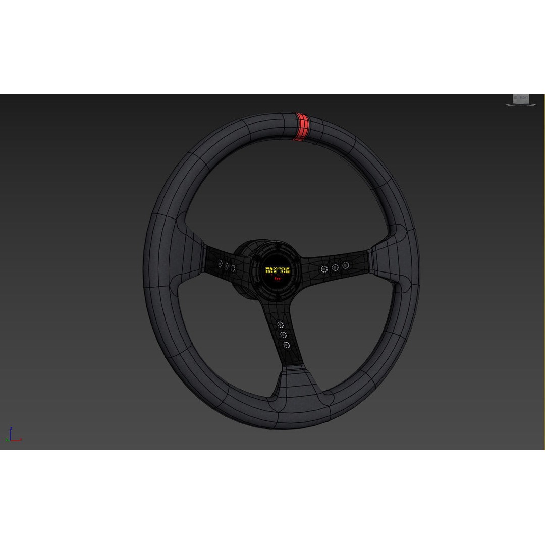 MOMO Steering Wheel 3D Model – High Poly PBR Vehicle Part, FBX & OBJ - View 13