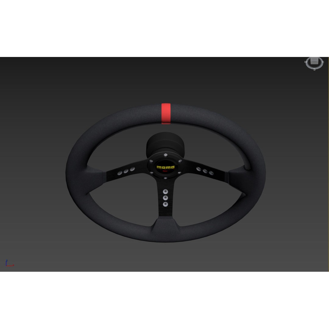 MOMO Steering Wheel 3D Model – High Poly PBR Vehicle Part, FBX & OBJ - View 20