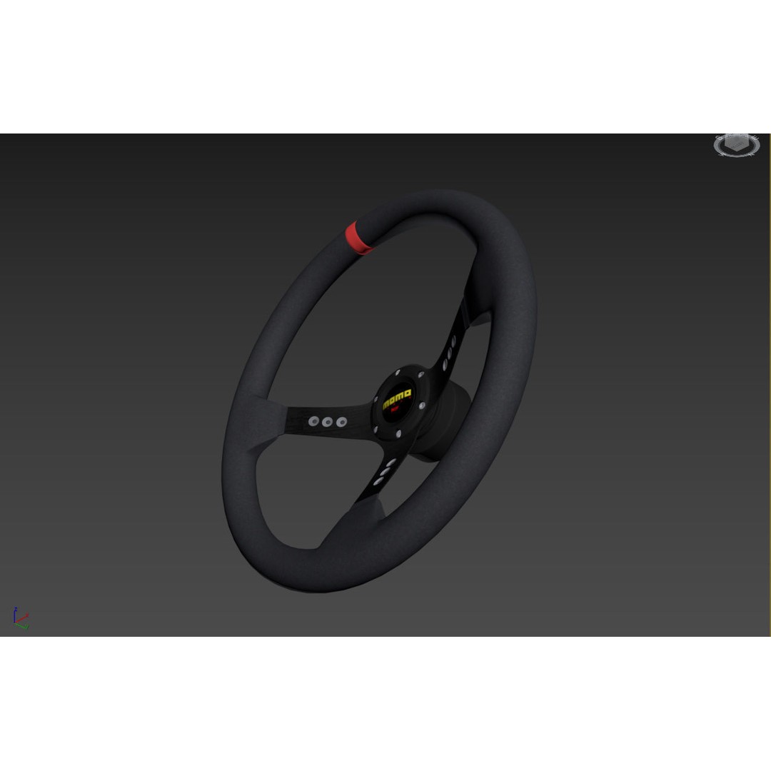 MOMO Steering Wheel 3D Model – High Poly PBR Vehicle Part, FBX & OBJ - View 24