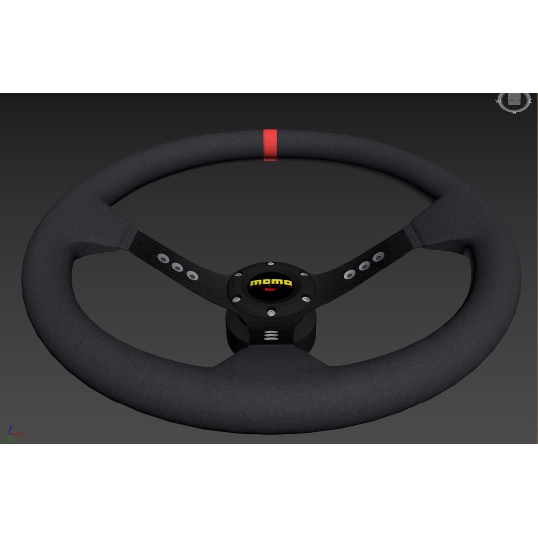 MOMO Steering Wheel 3D Model – High Poly PBR Vehicle Part, FBX & OBJ - View 28