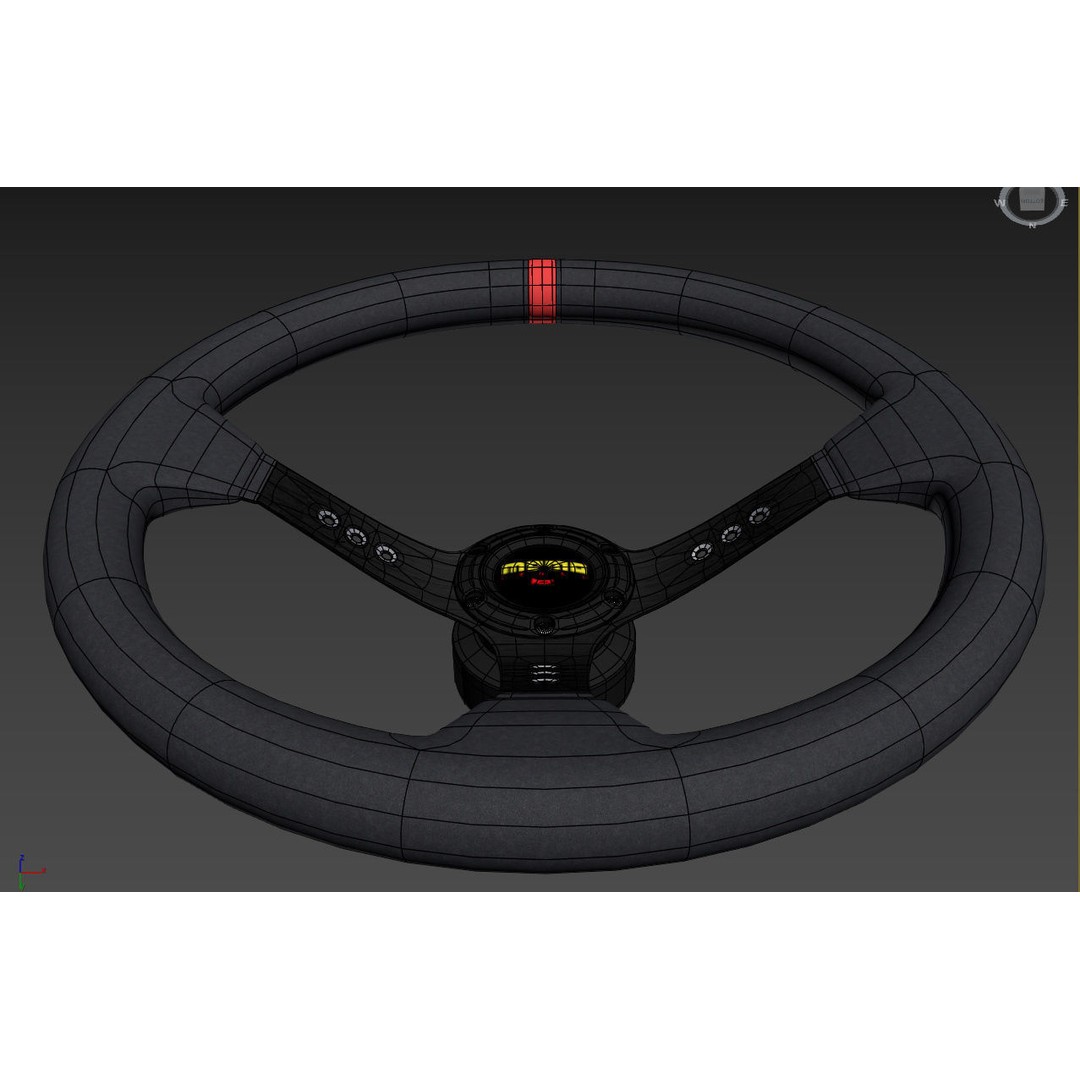MOMO Steering Wheel 3D Model – High Poly PBR Vehicle Part, FBX & OBJ - View 29