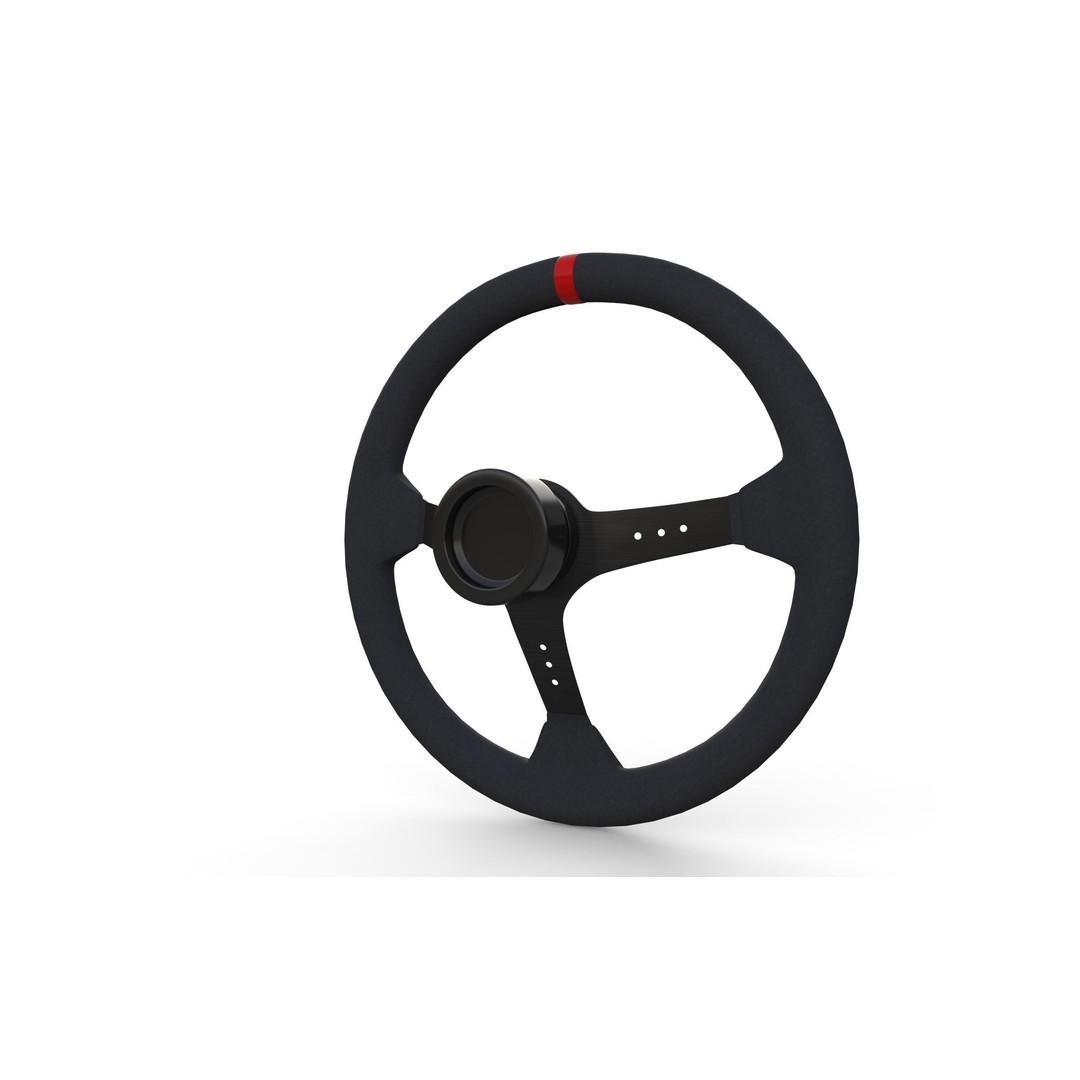 MOMO Steering Wheel 3D Model – High Poly PBR Vehicle Part, FBX & OBJ - View 3